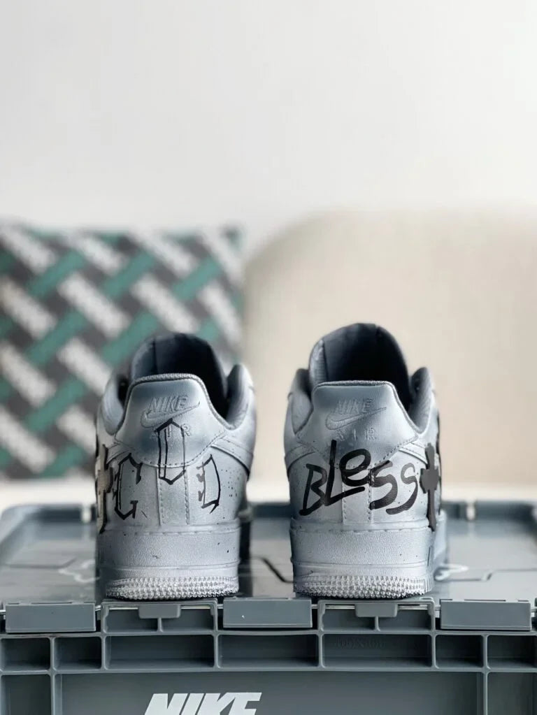Chrome Hearts x Nike Air Force 1 Grey Black Sneakers