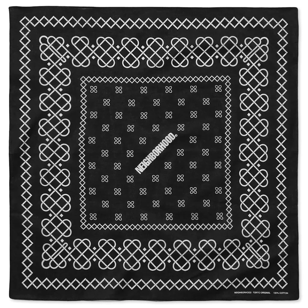 Line Pattern Bandana Black