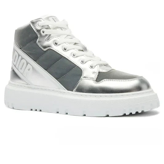 Dior D Player Grey Reflective Quilted Nylon Trainer
