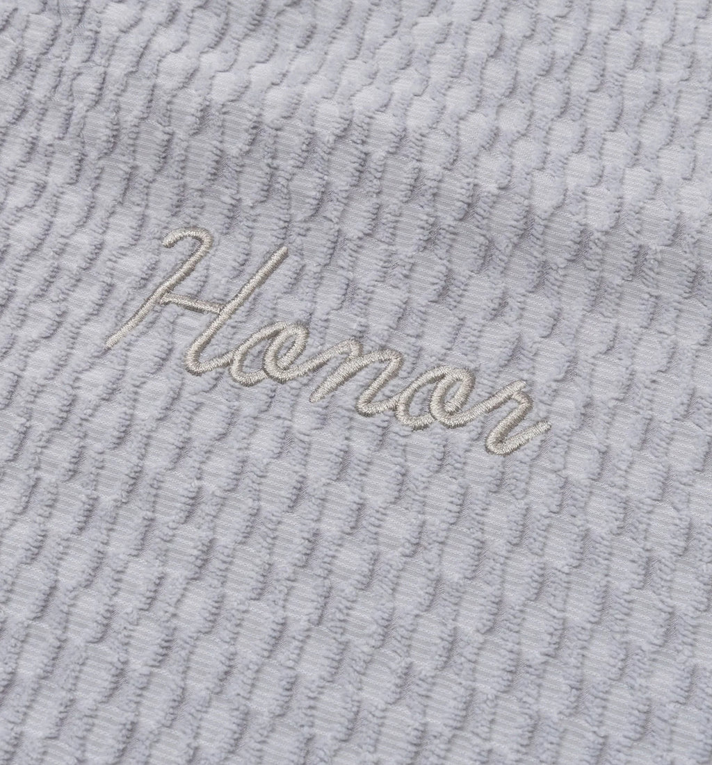 Textured Knit Quarter Zip Mens Short Sleeve Shirt Grey