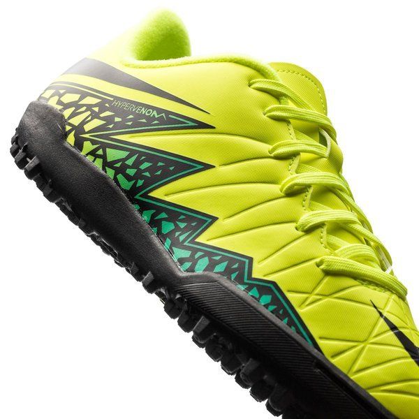 Nike Junior HyperVenom Phelon II TF Tuft Soccer Cleats Volt Black Hyper Turquoise