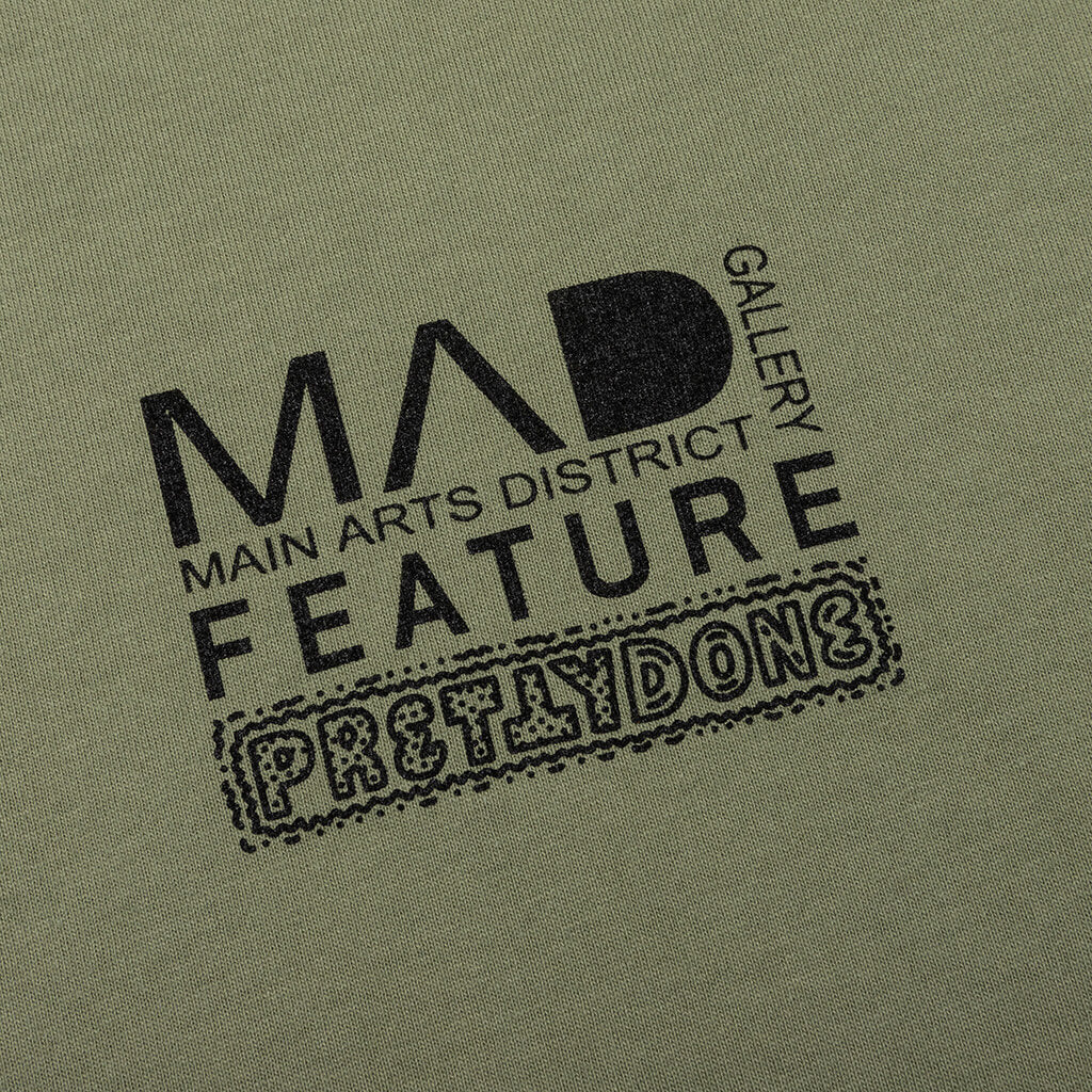Feature x MAD Gallery x Pretty Done Direction Tee Oil Green