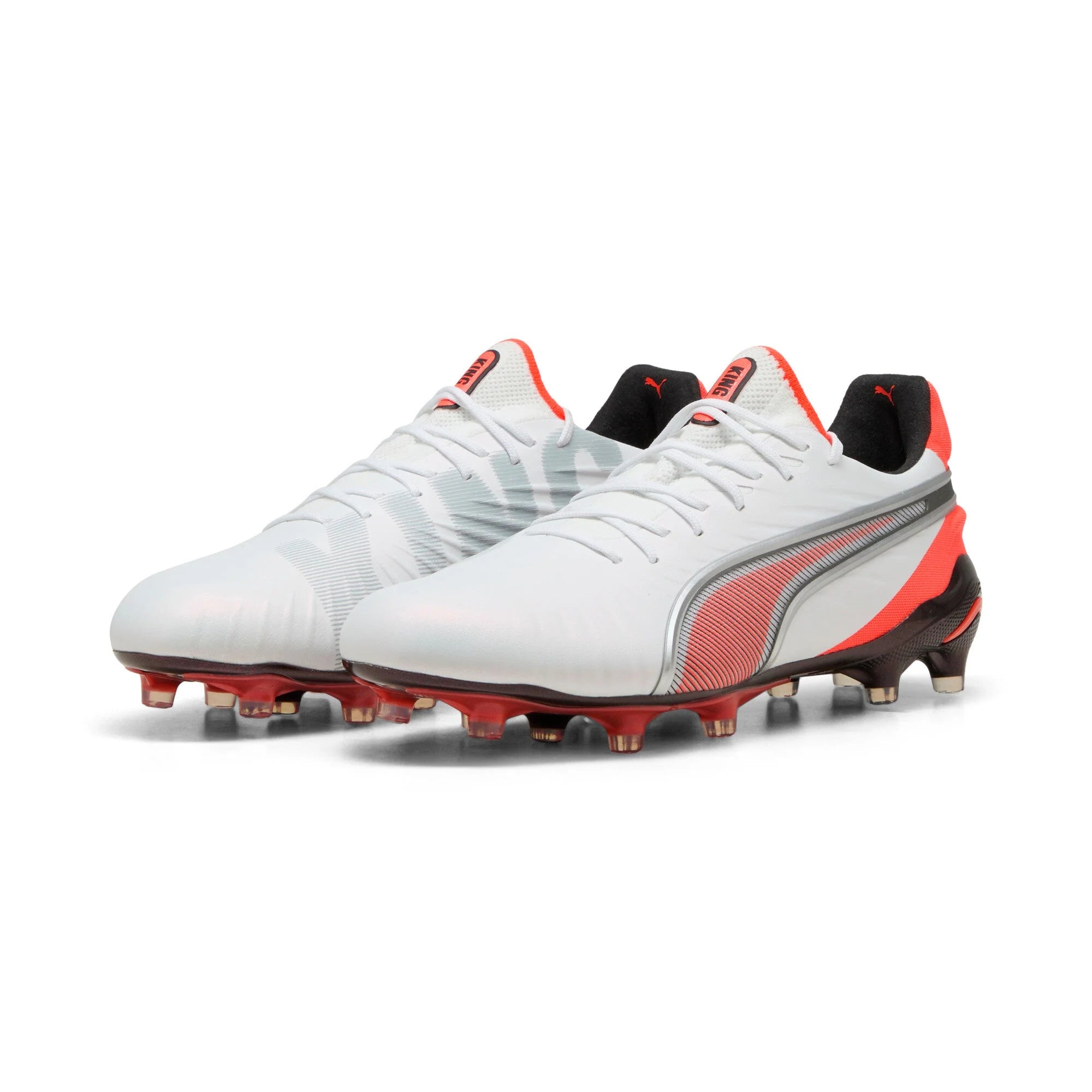 PUMA King Ultimate FG AG Firm Multi Ground Soccer Cleats White Silver