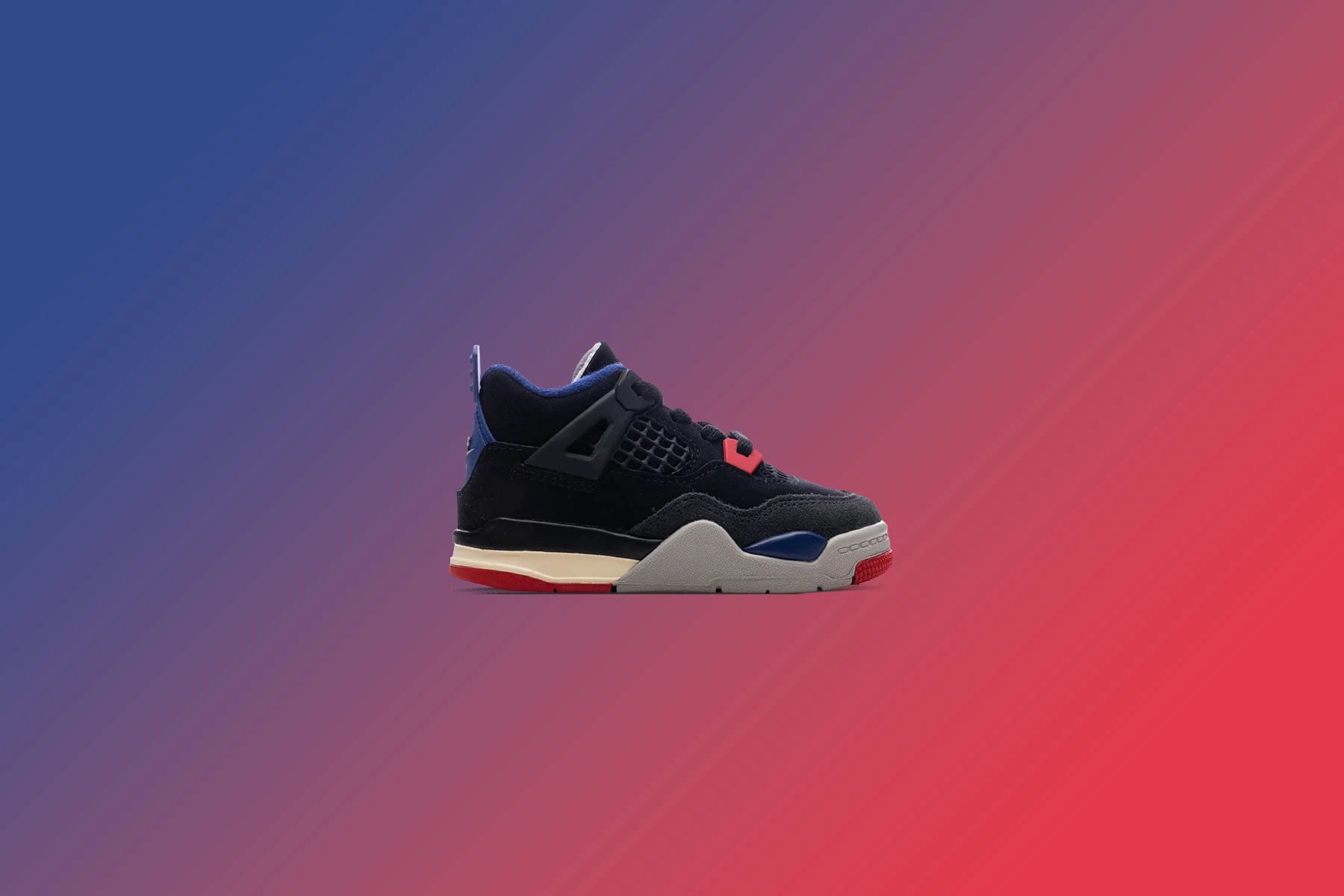 Air Jordan 4 Retro Rare Air TD Black Fire Red Deep Royal Blue