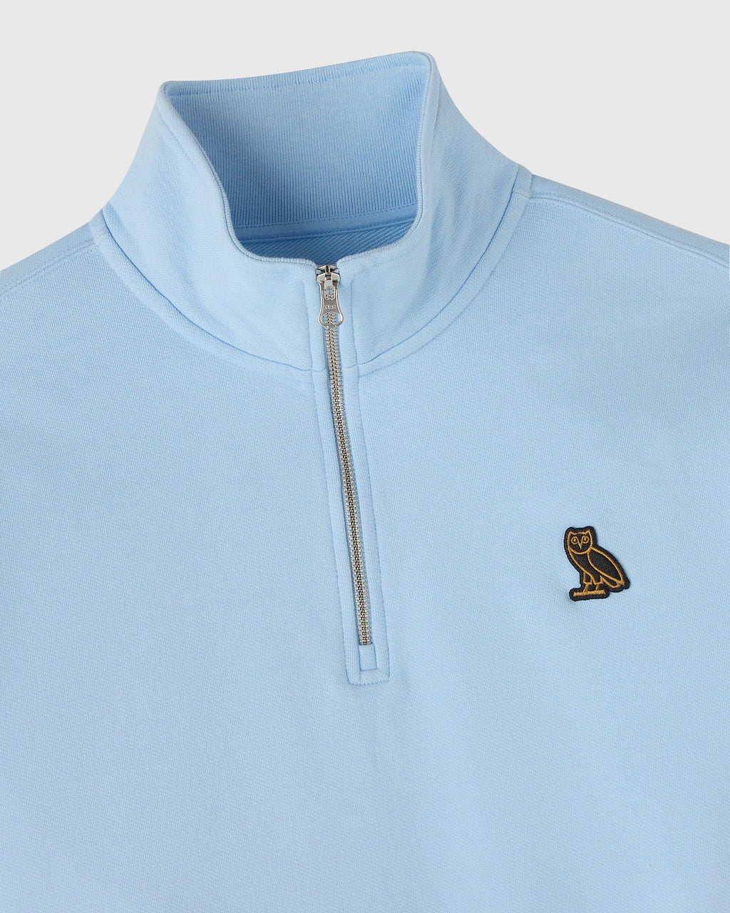 Classic Quarter Zip Mockneck Sweatshirt Light Blue
