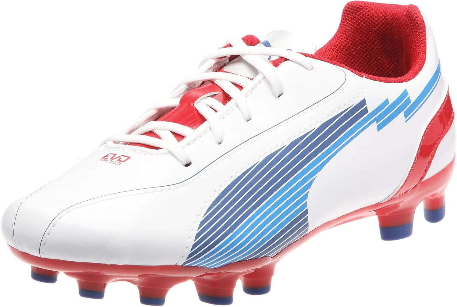 PUMA evoSPEED 5 FG Youth Soccer Cleats White Royal
