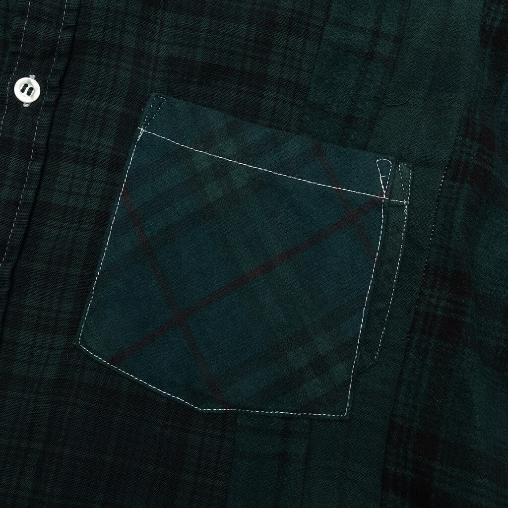 Flannel Shirt 7 Cuts Shirt Over Dye Green