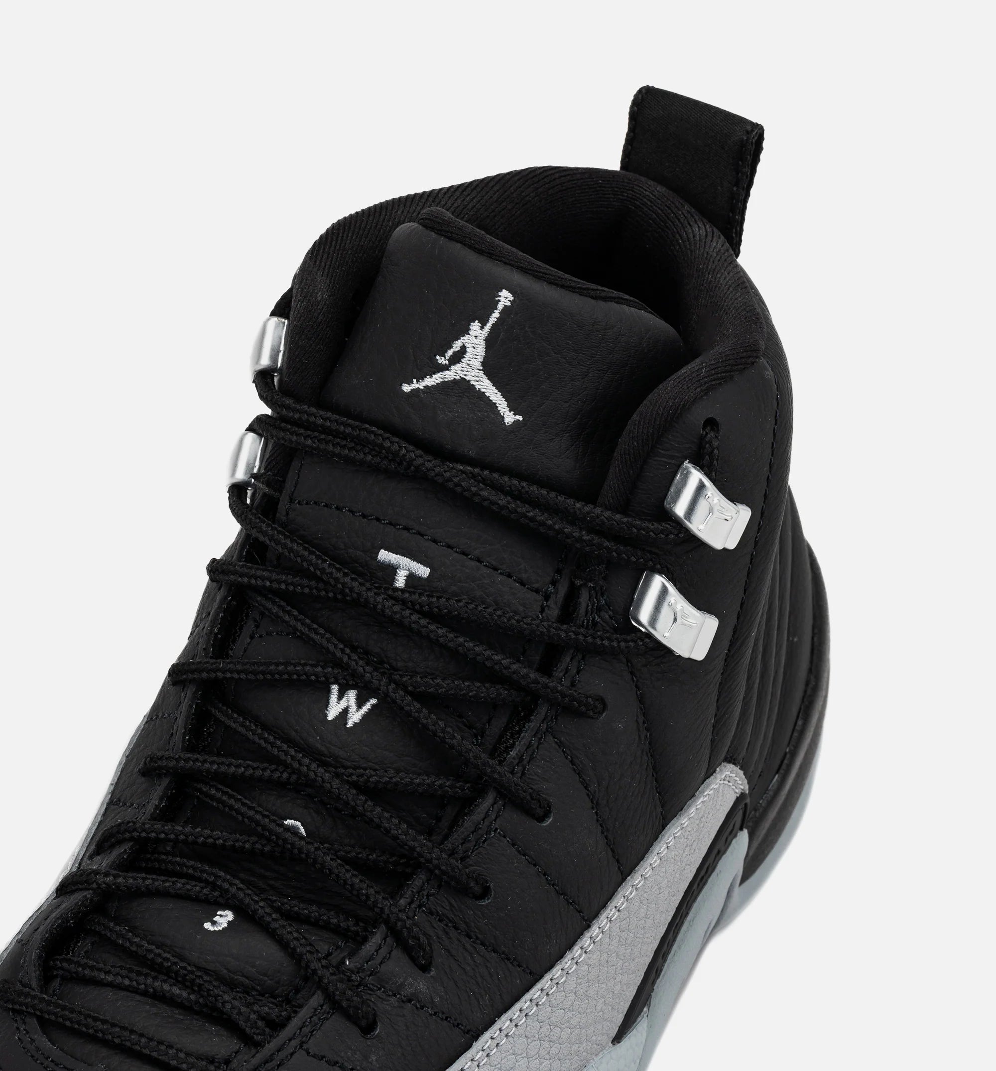 Air Jordan 12 Retro Black And Wolf Grey Mens Lifestyle Shoe Black Wolf Grey White