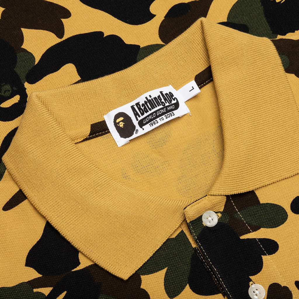 1st Camo One Point Relaxed Fit Polo Yellow
