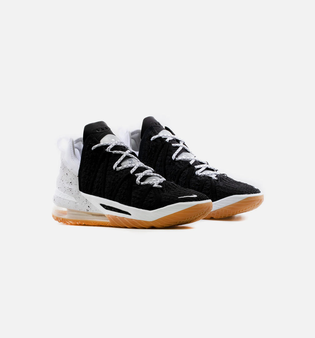 Lebron 18 Black Gum Mens Basketball Shoe Black White