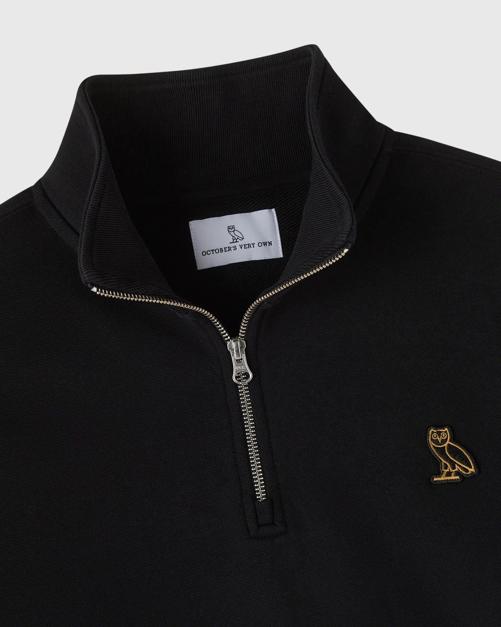 Classic Quarter Zip Mockneck Sweatshirt Black