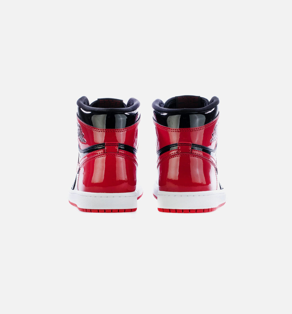 Air Jordan 1 High OG Patent Bred Mens Lifestyle Shoes Black White Varsity Red Limit One Per Customer
