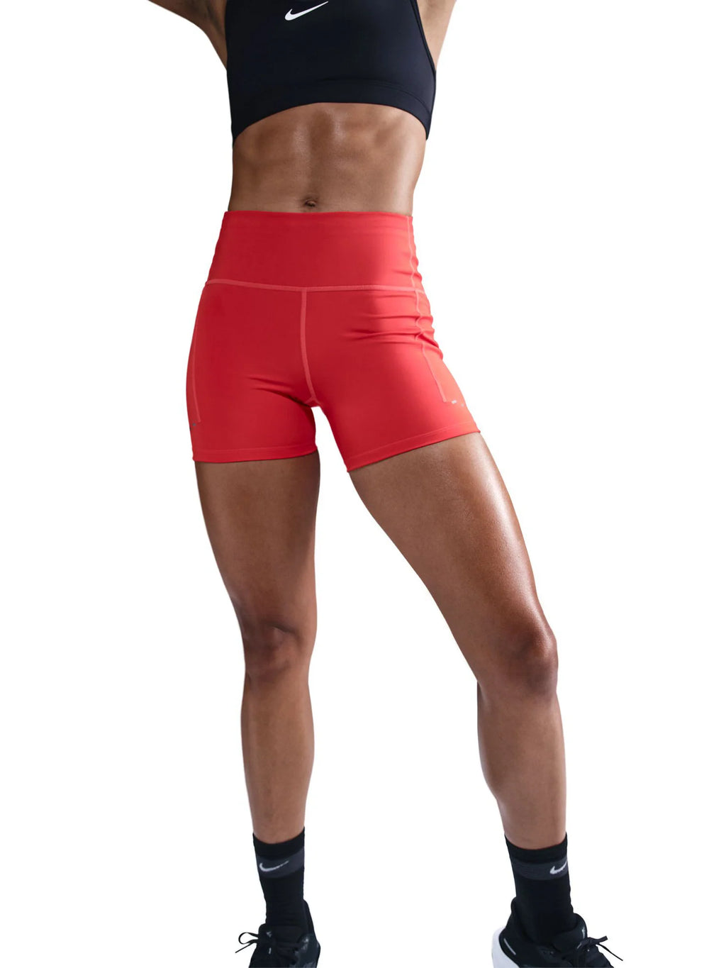 Nike Womens Swift High Waisted 4 Tight Running Shorts with Pockets