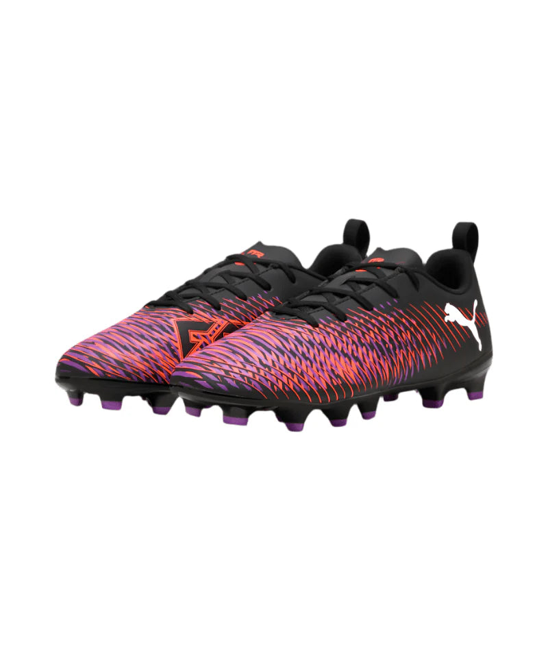 PUMA Future 8 Play FG AG Youth Soccer Cleats Black White Glowing Red