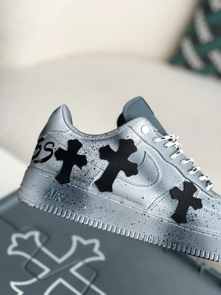Chrome Hearts x Nike Air Force 1 Grey Black Sneakers