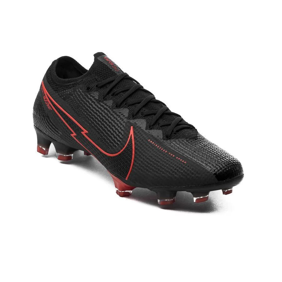 Nike Mercurial Vapor 13 Elite FG Firm Ground Mens Soccer Cleats Black Chile Red Dark Smoke Grey Chile Red