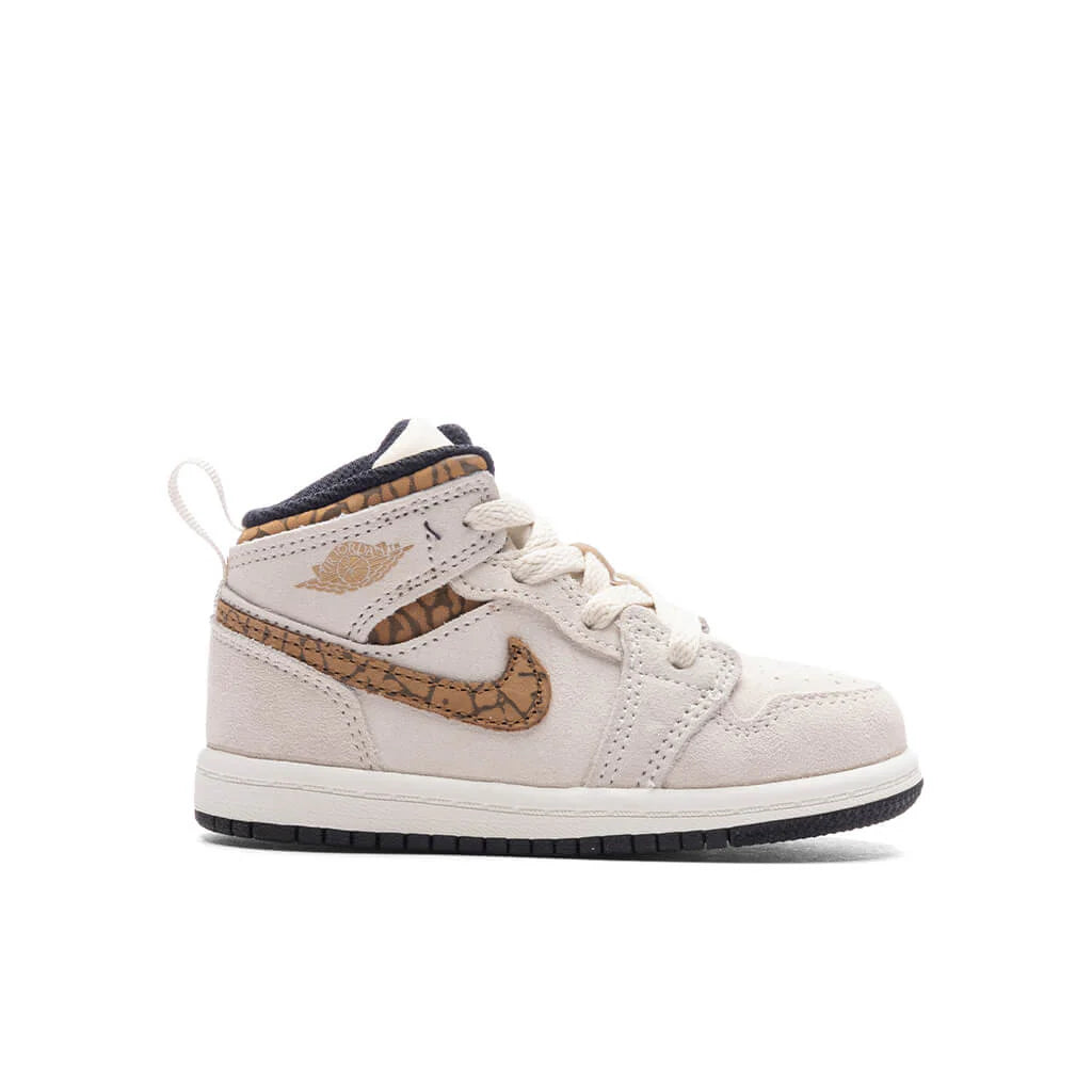 Air Jordan 1 Mid TD Light Orewood Brown Metallic Gold White
