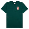 Gothic Stacked Logo Screen Printed T Shirt Green