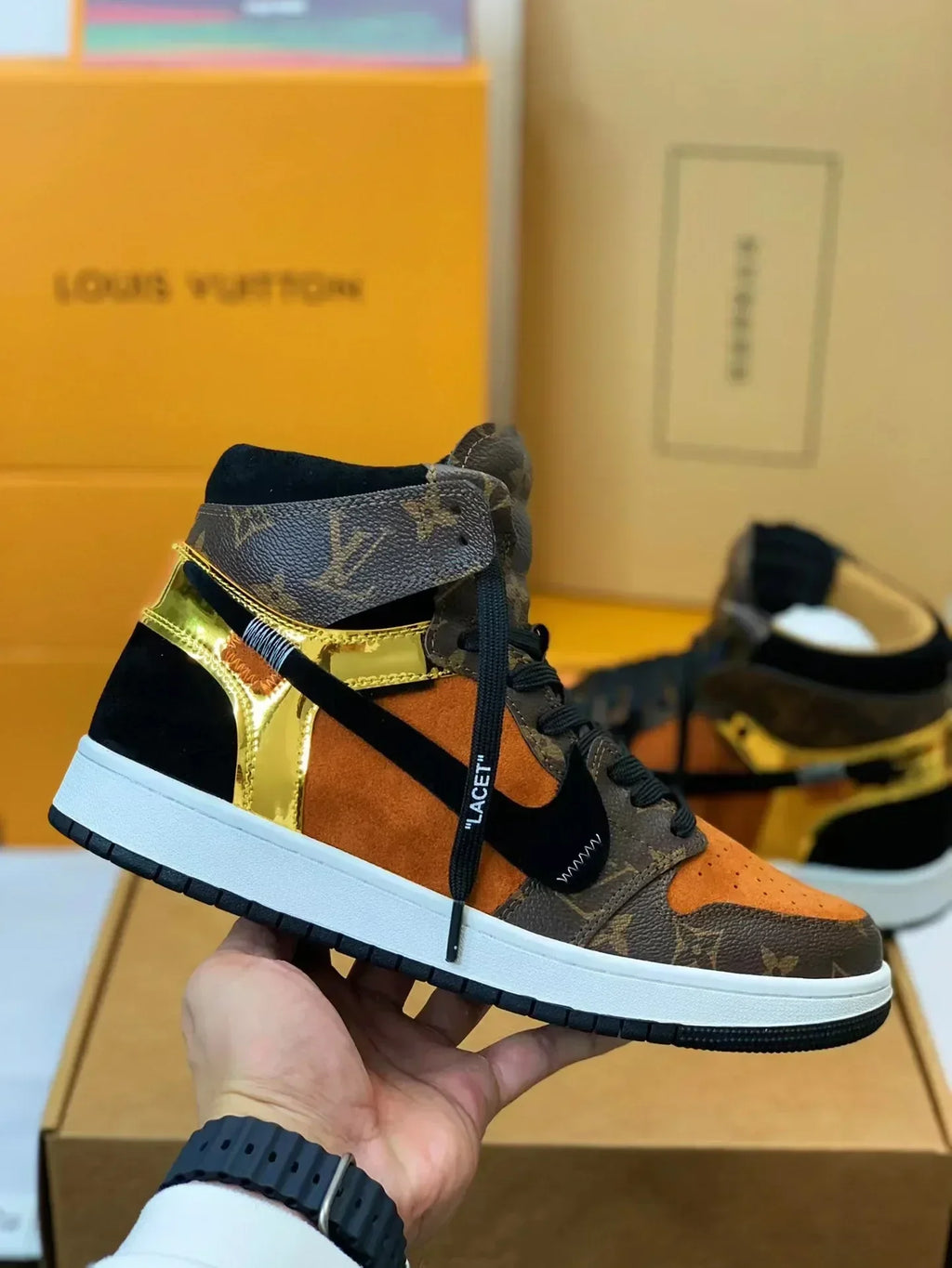 Nike Air Jordan 1 x LV Luxury EarthTone Monogram Edition