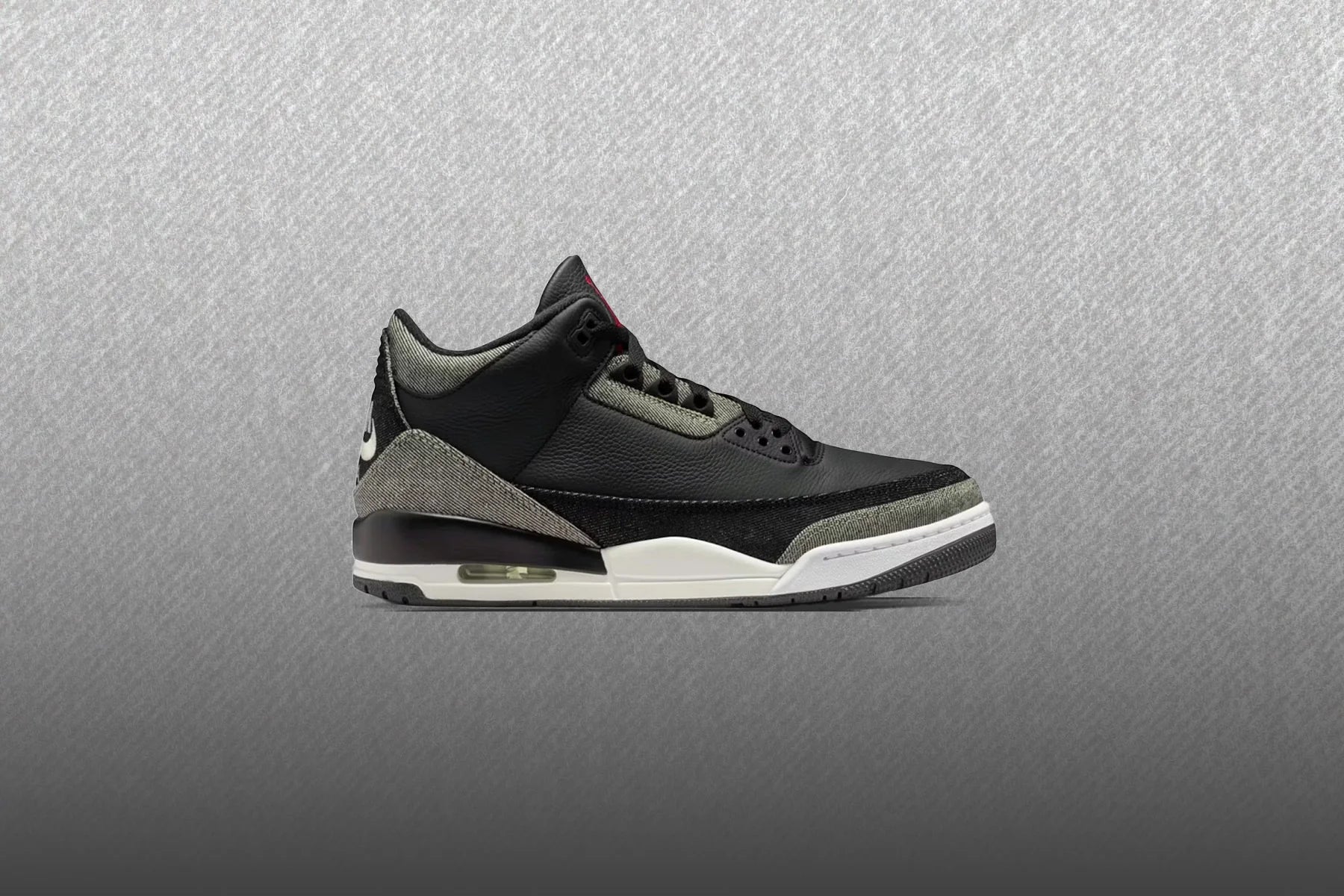 Air Jordan 3 x Levis Black Denim Denim Black Gym Red Black White