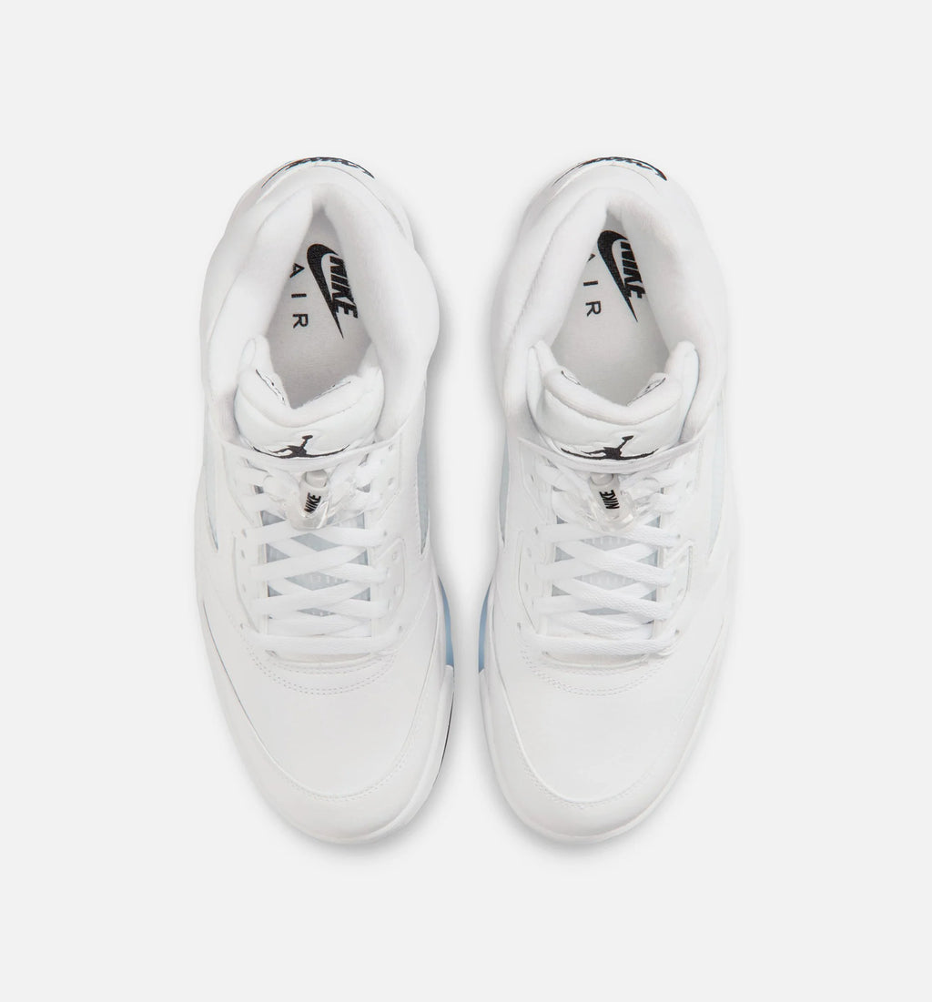 Air Jordan 5 Retro OG White Metallic Mens Lifestyle Shoe White Metallic Silver Black Free Shipping