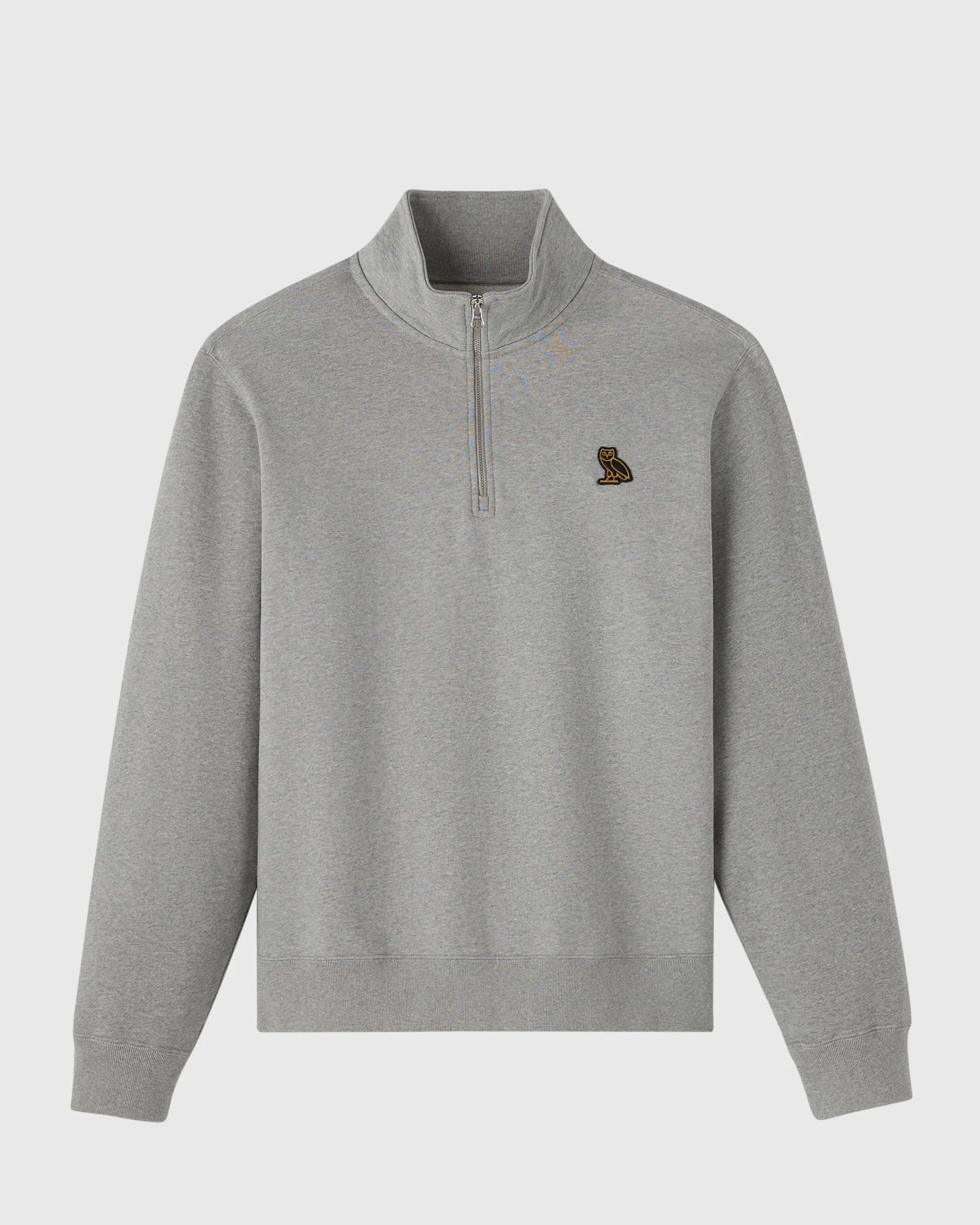 Classic Quarter Zip Mockneck Sweatshirt Heather Grey