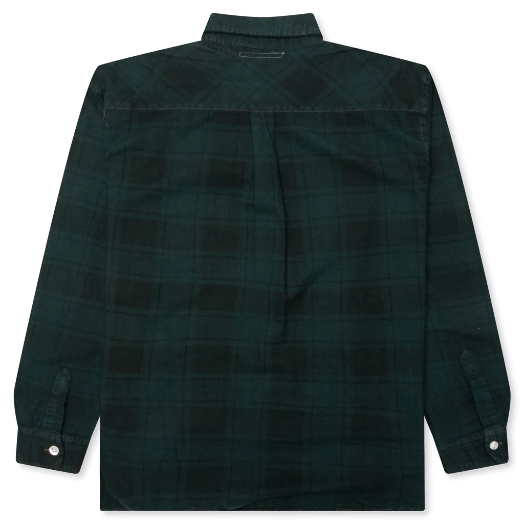 Over Dyed Ribbon Shirt Green