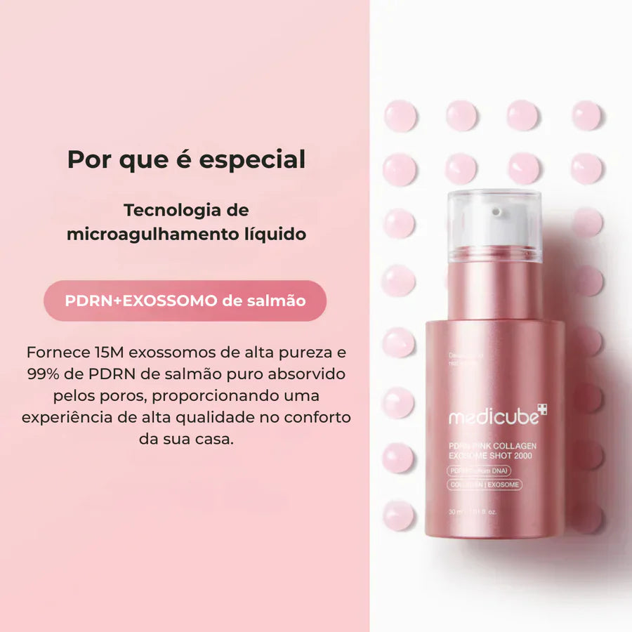 Soro Shot PDRN Colágeno Rosa Glow e Elasticidade