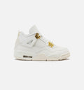 Air Jordan 4 Retro White and Gold Womens Lifestyle Shoe Sail Metallic Gold Black Limit One Per Customer