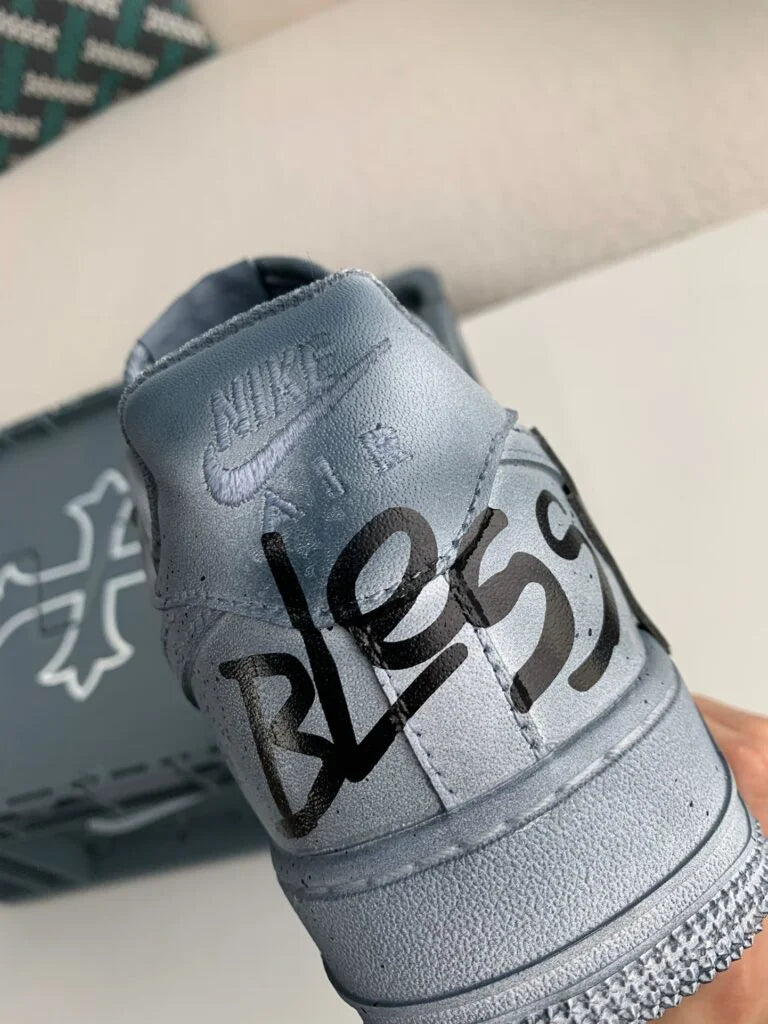 Chrome Hearts x Nike Air Force 1 Grey Black Sneakers