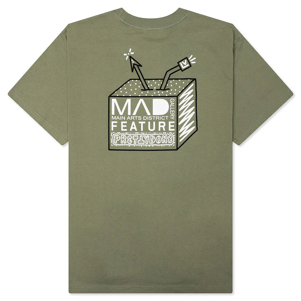Feature x MAD Gallery x Pretty Done Direction Tee Oil Green