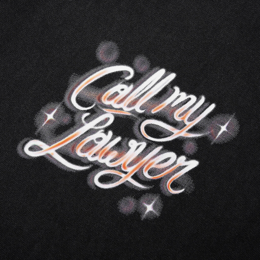Airbrush Call My Lawyer T Shirt Washed Black