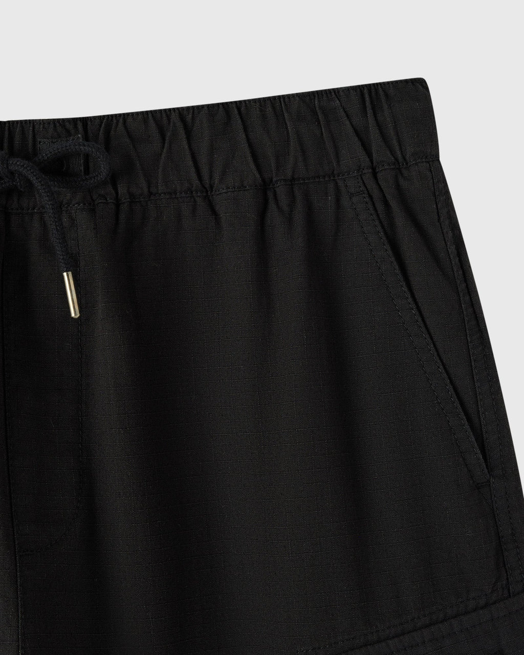 Linen Ripstop Cargo Short Black