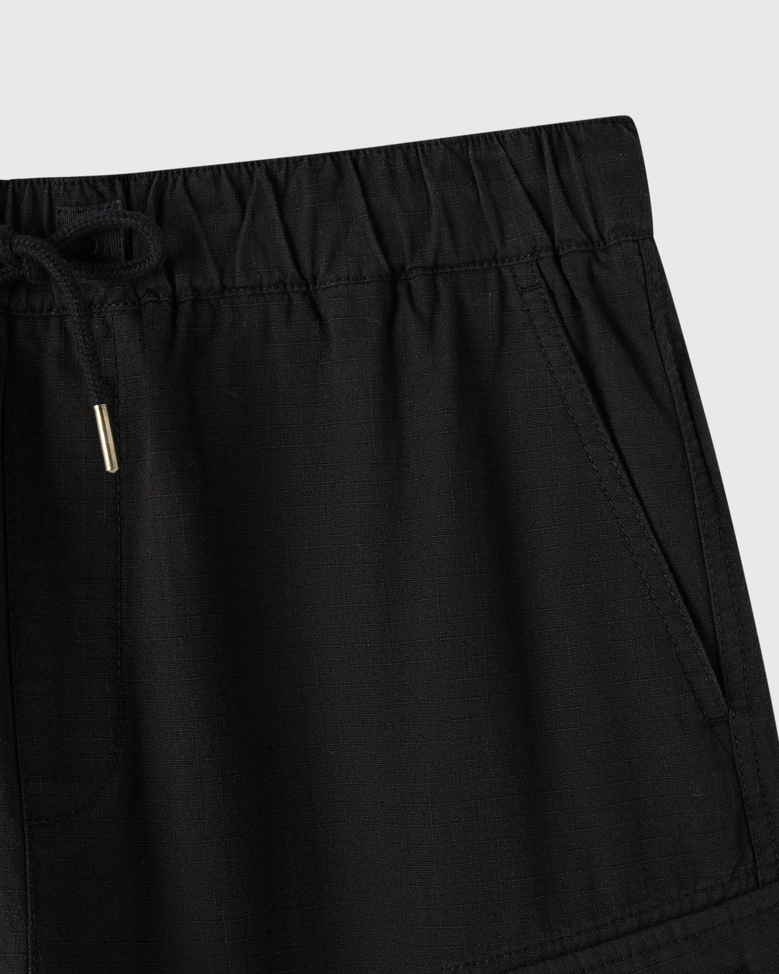 Linen Ripstop Cargo Short Black