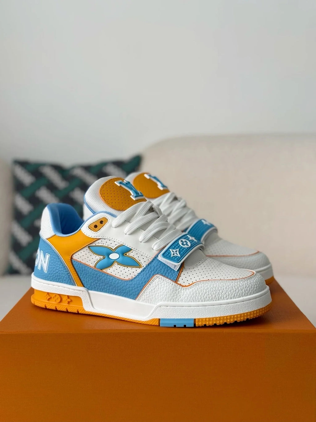 Louis Vuitton LV Trainer Blue Velcro Strap Sneaker