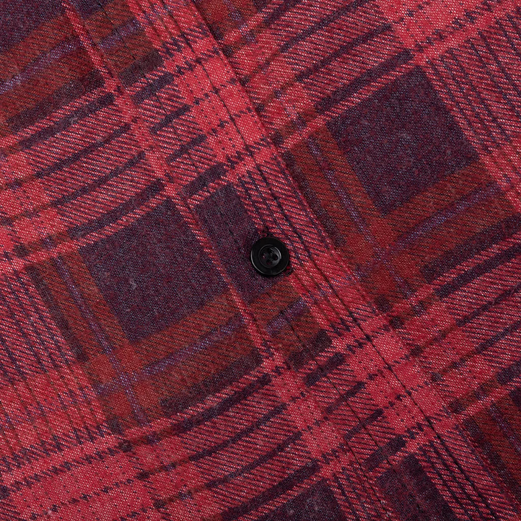 Over Dye 7 Cuts Wide Shirt Red