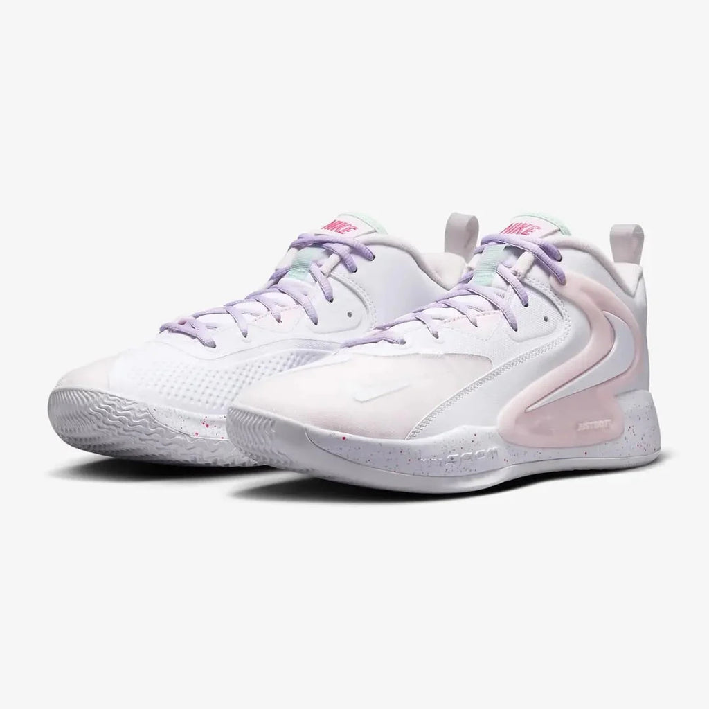 Tênis Nike React HyperSet 2 Vôlei Rosa Branco