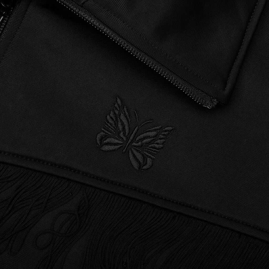 Tricot Jersey Fringe Track Jacket Black