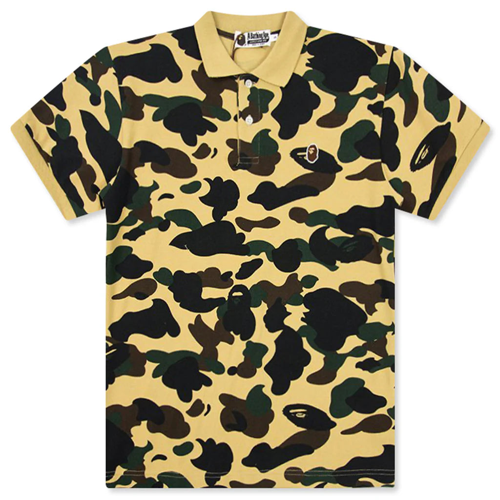 1ST Camo Ape Head One Point Polo Yellow