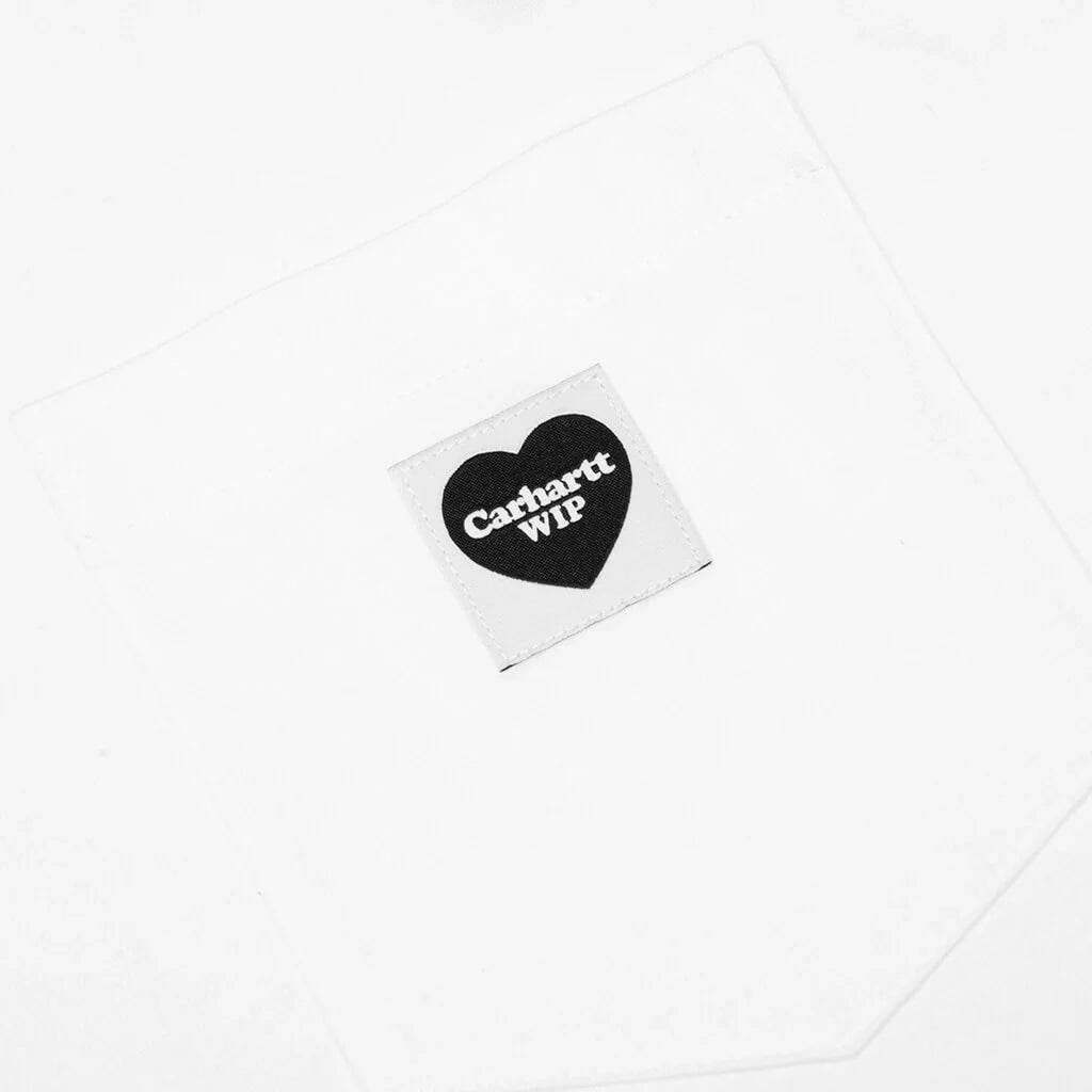 S S Pocket Heart T Shirt White Black