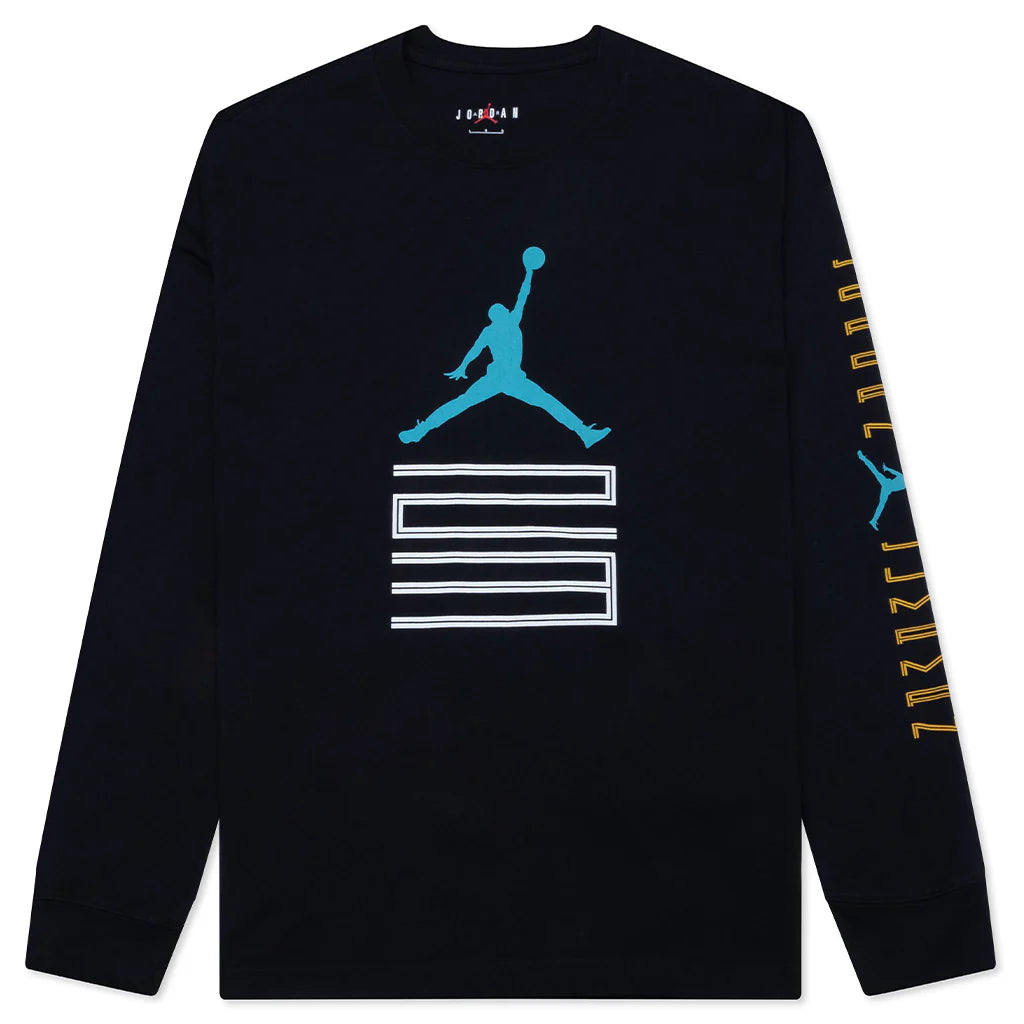 Brooklyn AJ11 Graphic L S Tee Black