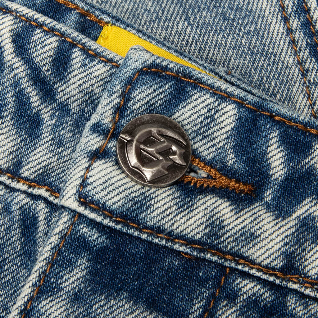 Octagon Cargo Denim Shorts Blue