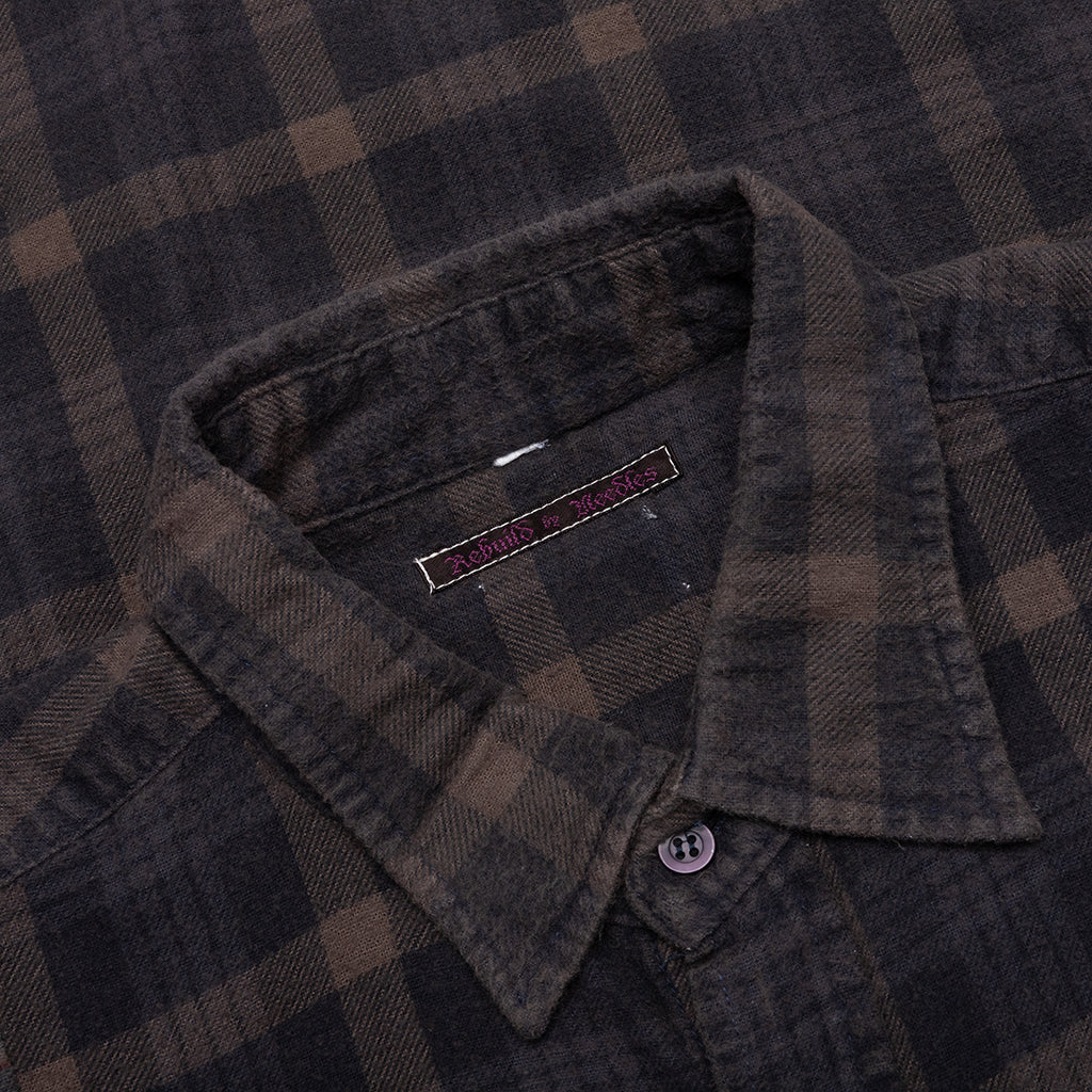 Over Dye 7 Cuts Wide Shirt Brown