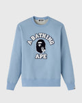 BAPE Denim Fleece College Crewneck Light Indigo