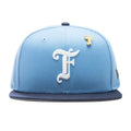 Feature x New Era Old English F Snapback Hat w Pin Birdseye Blue Night Shift Navy
