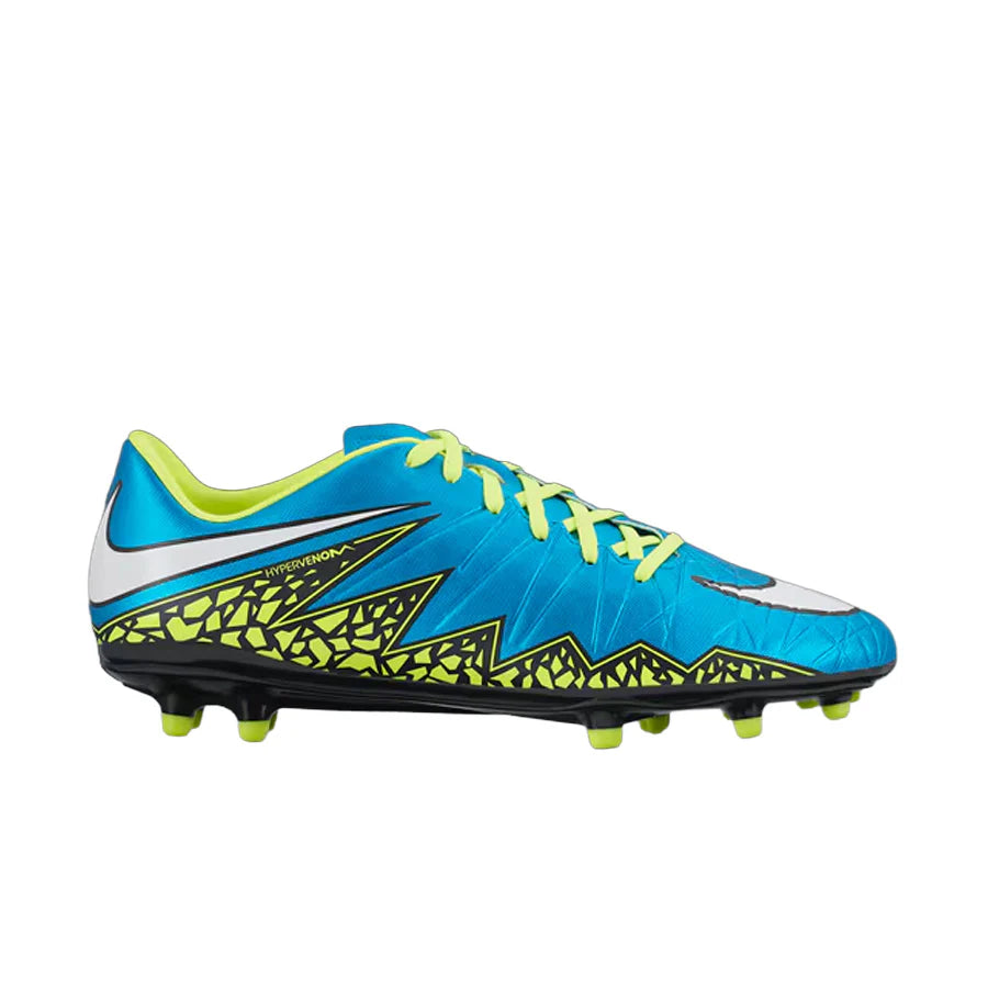 Nike JR Hypervenom Phelon II FG Soccer Cleats Blue Lagoon Volt Black