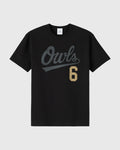 Owls Script Tee Black