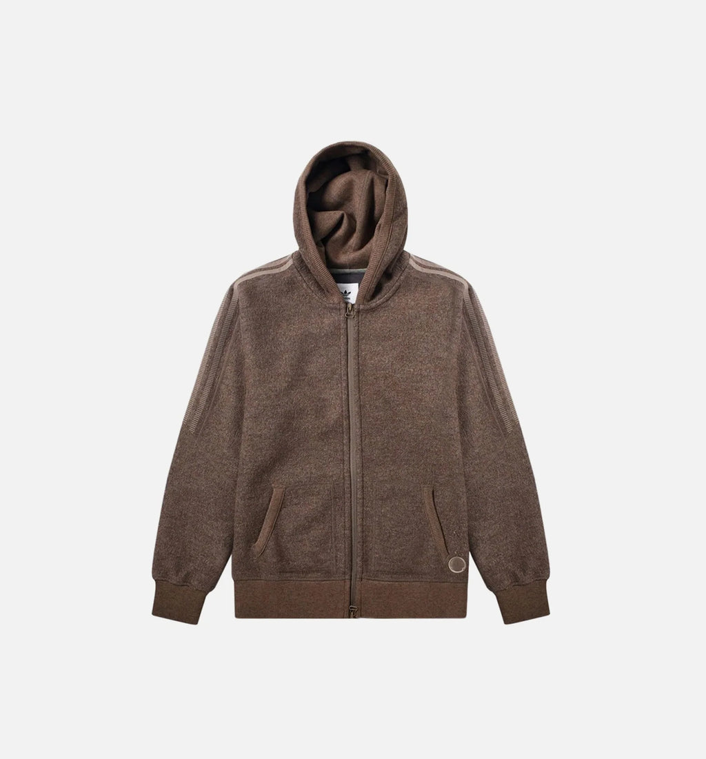adidas Originals X Wings Horns Wool Full Zip Mens Hoodie Brown Brown