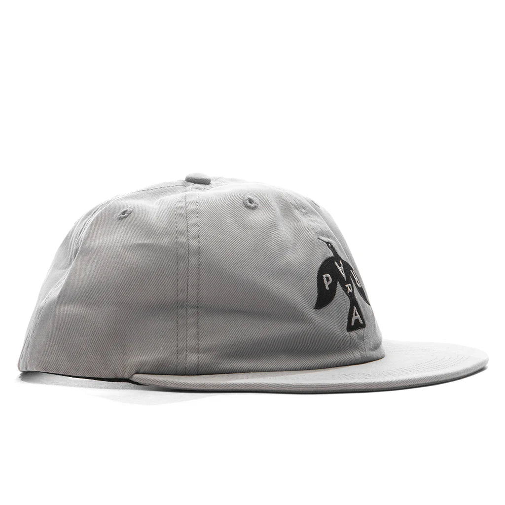 Crow Logo 6 Panel Hat Grey