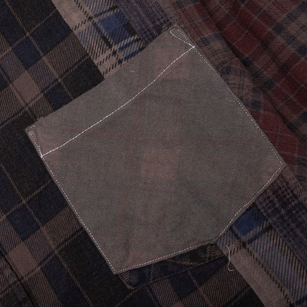 Over Dye 7 Cuts Wide Shirt Brown